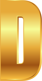 3D Gold Letter D